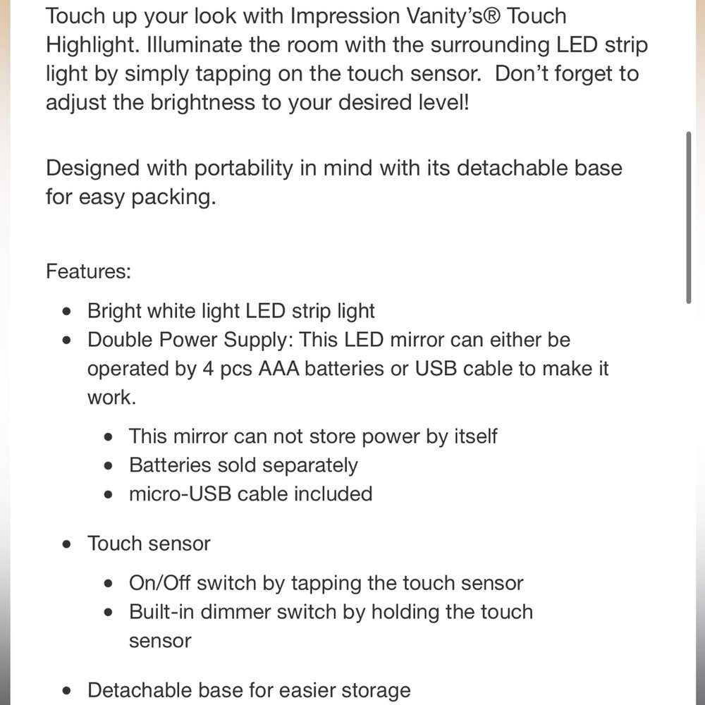 NEW! Touch LED Makeup Mirror - Picture 8 of 9